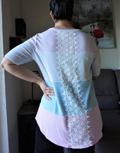 Load image into Gallery viewer, Pastel Rainbow Crochet Back Top (curvy size)
