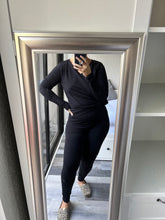 Load image into Gallery viewer, Noir Long Sleeve Top and Leggings Set
