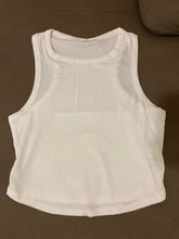 Load image into Gallery viewer, White Ribbed Cropped Tank Top
